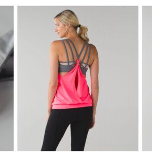 Lululemon Nouveau Limits Tank, Coral and Gray, S